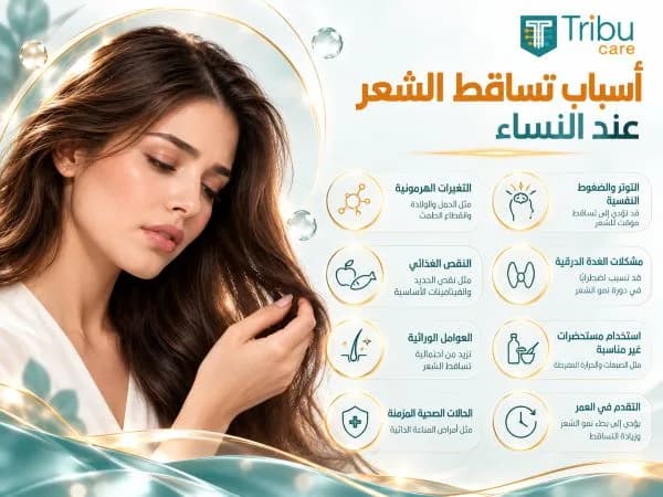ما هي أسباب تساقط الشعر عند النساء وكيف تتعرفين عليها؟